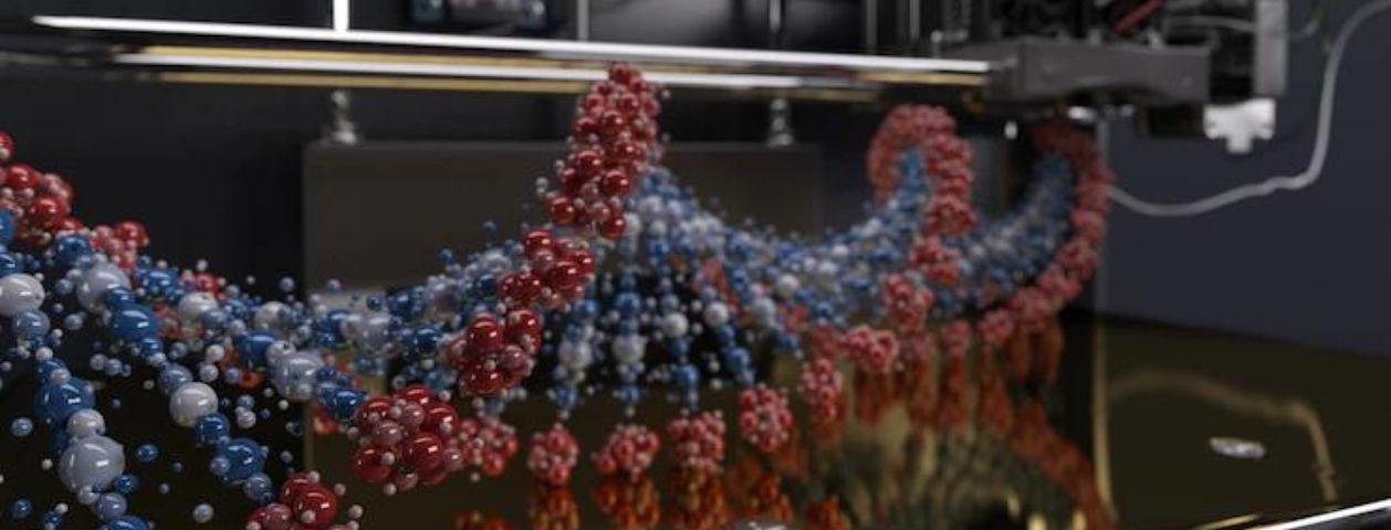 Impressora 3d imprimindo células de DNA